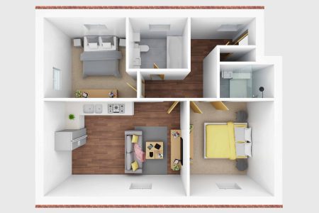 3D floor plan- E
