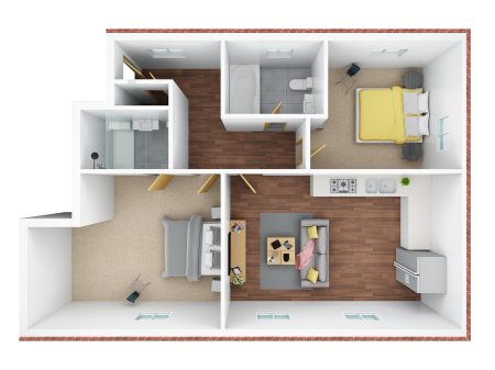 3D floor plan- No 35 & 37